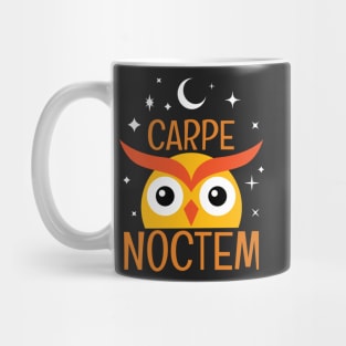 Carpe Noctem III - Seize The Night - Latin Quotes Phrase - Cute Funny Owl Mug